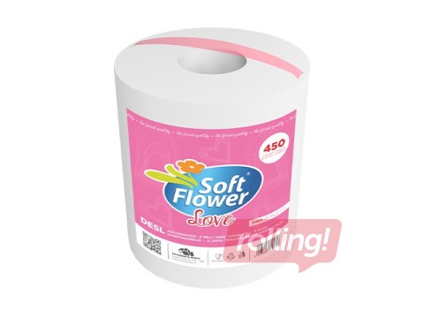 Love Soft Flower paberrätikud, 1 rull, 2 kihti, 450 lehte