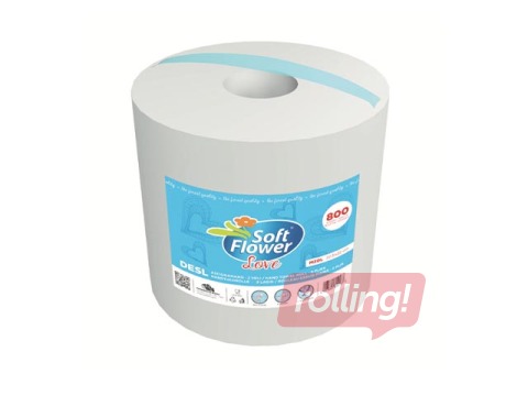 Love Soft Flower paper towels, 1 roll, 2-ply, 800 sheets