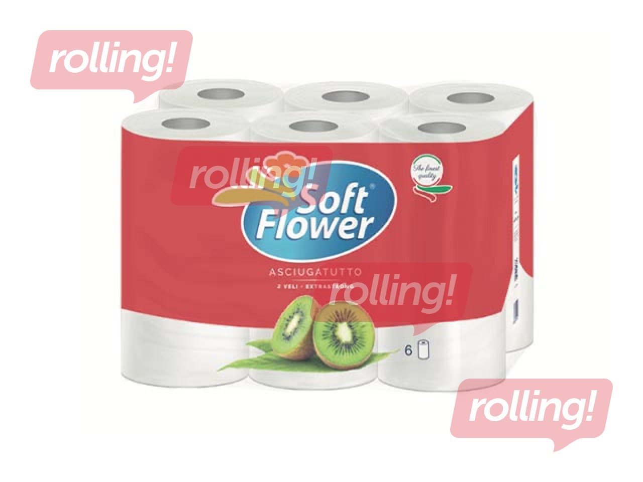 Soft Flower paberrätikud, 6 rulli, 2 kihti, 600 lehte
