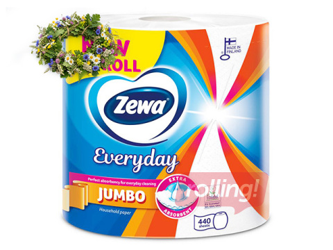 Paber­rätik Zewa Everyday Jumbo XXL, 1 rull, 2 kihti, 440 lehte +Jaanipäeva kingitus!