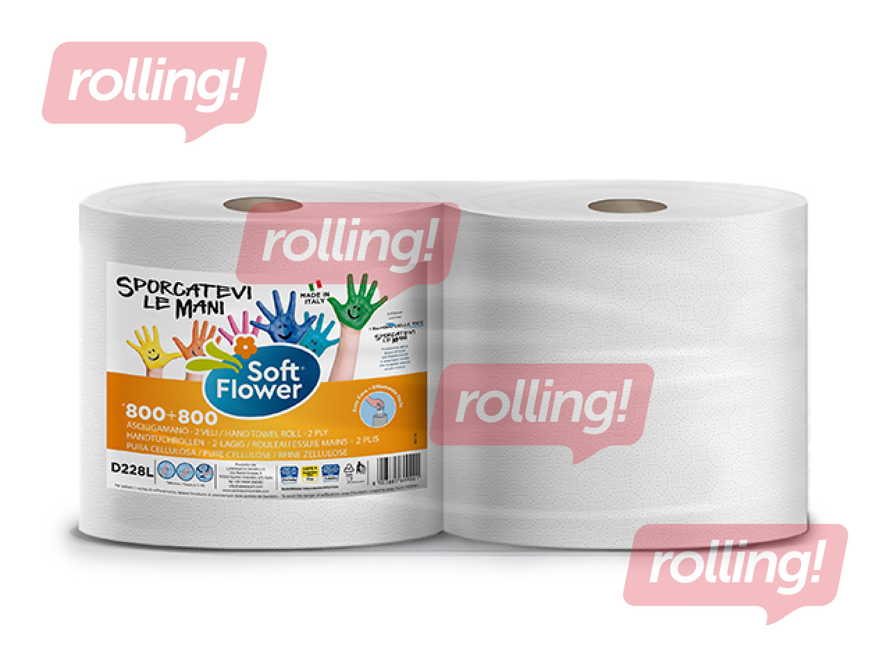 Soft Flower paberrätikud, 2 rulli, 2-kihiline, 1600 lehte