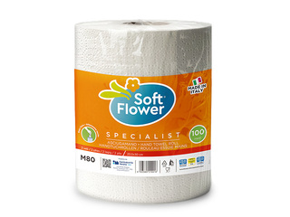 Tööstuslik paber Soft Flower, valge, 1 rull, 2-kihiline, 333 lehte