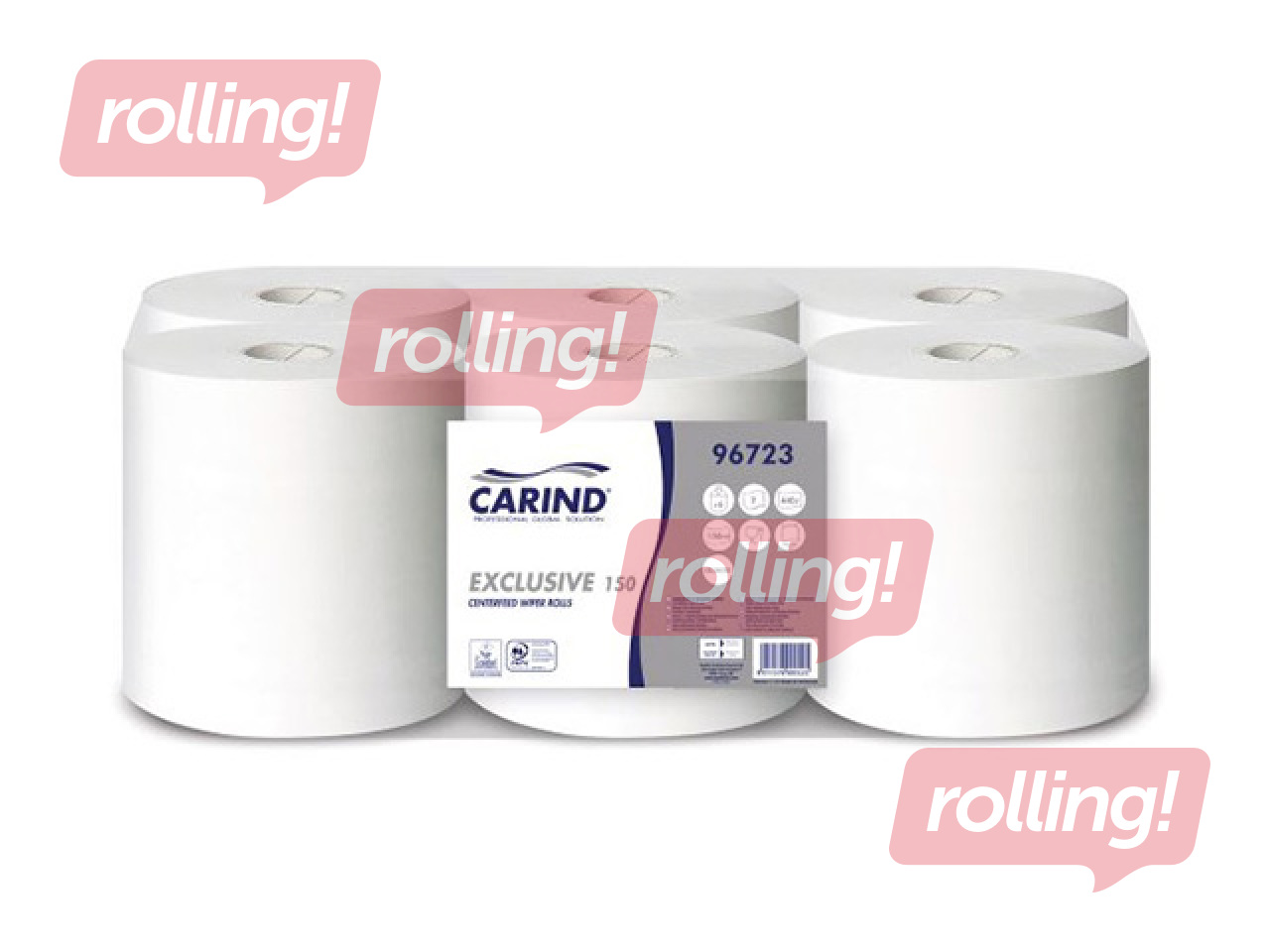 Papīra dvieļi Carind Exclusive, M2, 2 slāņi, 150m, 6 ruļļi
