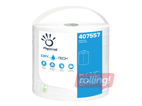 Tööstuslik paberrätik Papernet Dry Tech perforatsiooniga, valge, 2-kihiline, 152m, 400 lehte