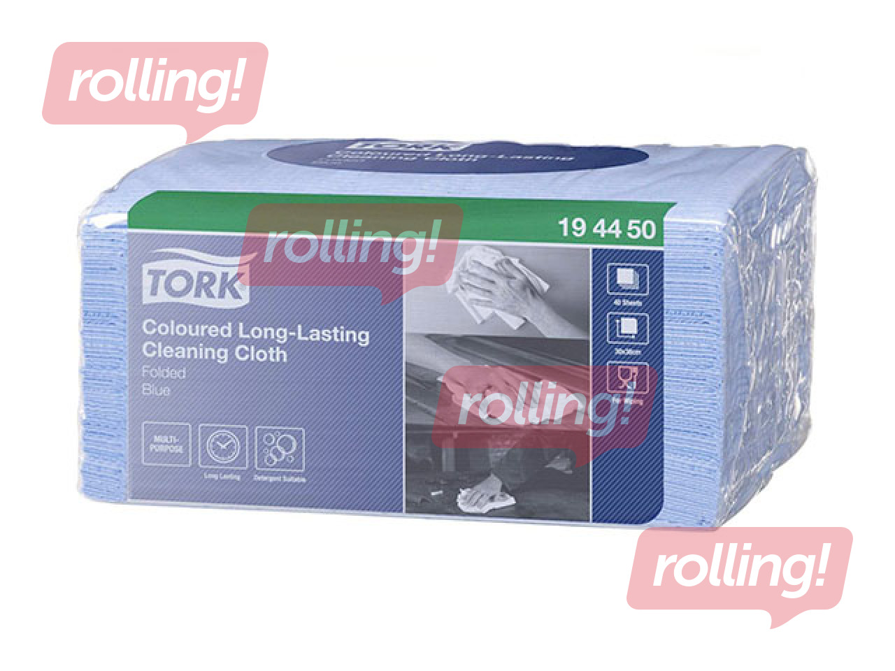 Puhastuslapid imav Tork Premium, 30x38cm, W8, sinine, 40 tk.