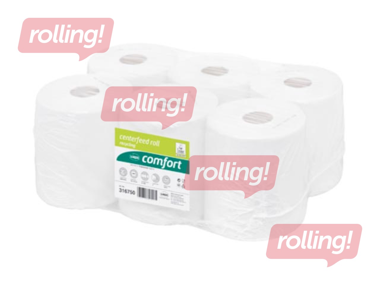 Papīra dvieļi Satino Comfort, 2 slāņi, 138m, 6 ruļļi