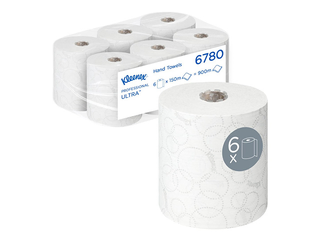 Бумажные полотенца Kleenex Ultra, 150м, 6 рулонов, 2 слоя, белые