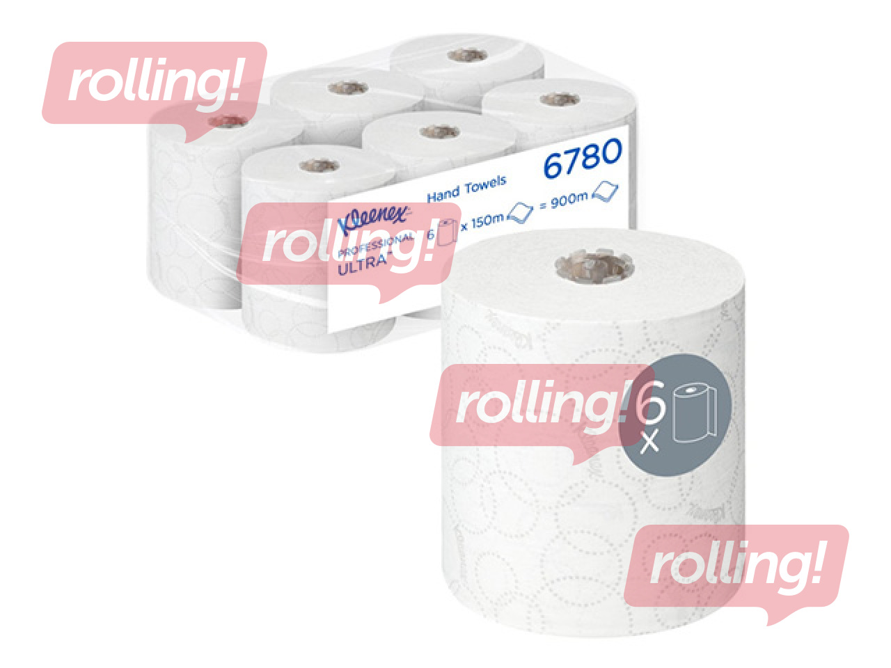 Paberrätikud Kleenex Ultra, 150 m, 6 rulli, 2 kihti, valge