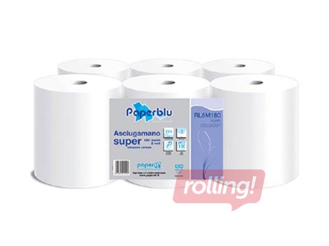 Paper towel Paperblue, 2 layers, 442 sheets, white, 6 rolls./pack.