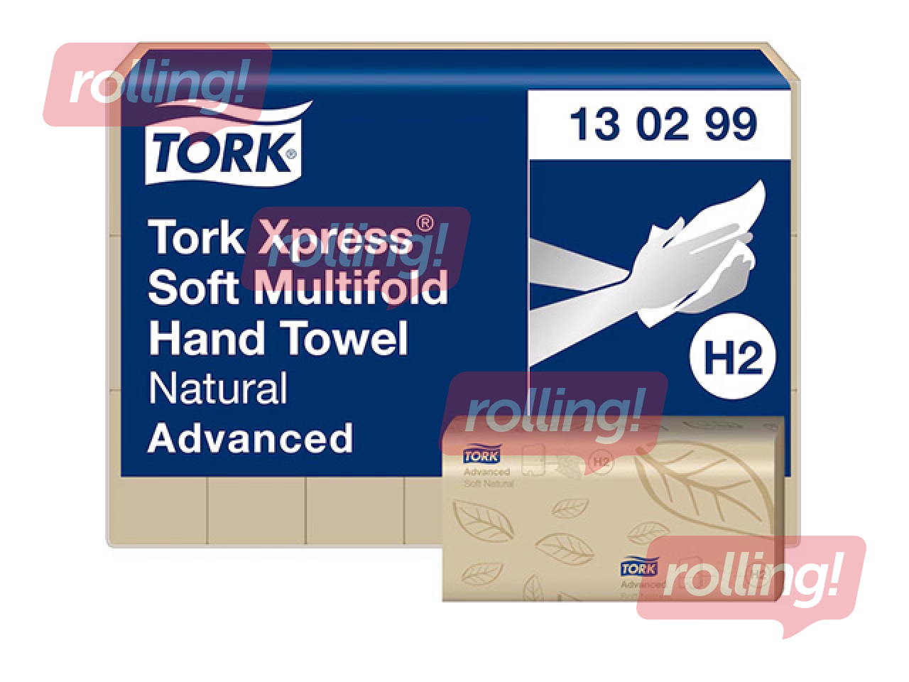 Papīra dvieļi Tork Advanced, Multifold, H2, dabiska krāsa, 2 slāņi, 180 loksnes, 1 paciņa