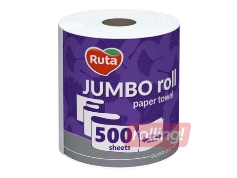 Полотенце бумажное Ruta Jumbo, 1 рулон, 2 слоя, 500 листов