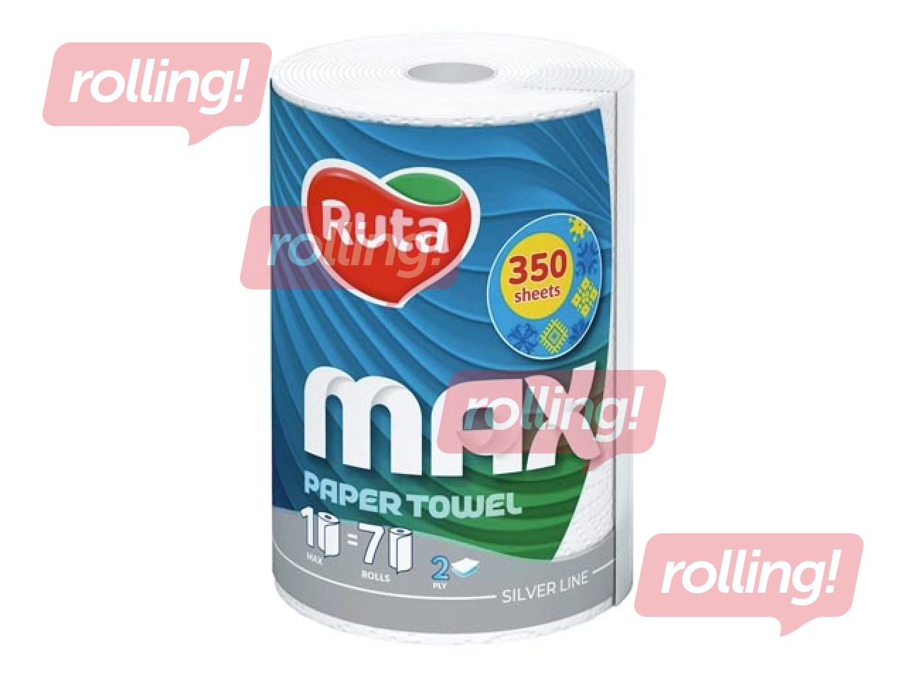 Полотенце бумажное Ruta MAX 1 рулон, 2 слоя, белое