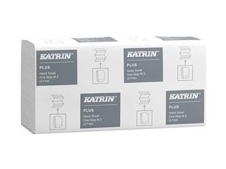 Paper towels in sheets Katrin Plus One Stop M2, white, 2 layers, 21 pack 