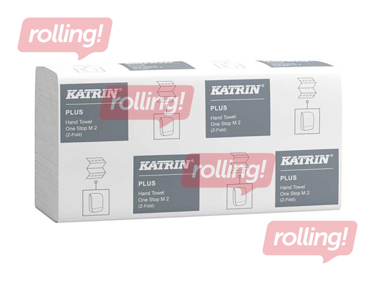 Paper towels in sheets Katrin Plus One Stop M2, white, 2 layers, 21 pack 
