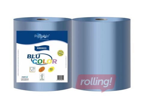 Industriālais papīrs Paperblu, 800 loksnes, 3 slāņi, zils, 192m, 2 ruļļi