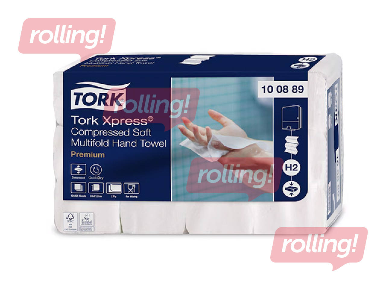 Бумажные полотенца Tork Xpress Premium H2, 12 шт., 2 слоя, белые +Подарок к летнему солнцестоянию!
