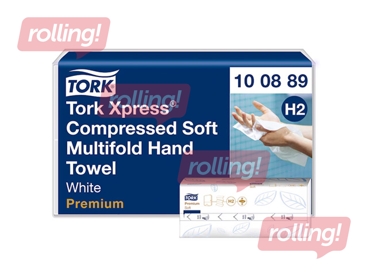Paberrätikud Tork Xpress Premium H2, 2-kihilised, valged, 12 pakki