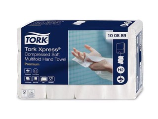 Papīra dvieļi Tork Xpress Premium, H2, balti, 2 slāņi, 225 loksnes, 12 paciņas