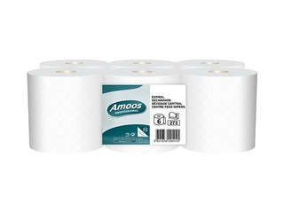 Paper towels Amoos Centerfeed, M2, 2-ply, 6 rolls, 90m