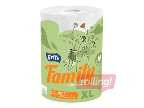 Papīra dvieļi Grite Family XL, 2 slāņi, 45m, 1 rullis
