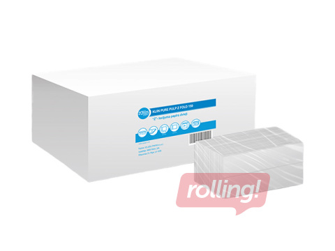 Paper towels in sheets Kliin, Pure Pulp Z Fold, H2, 2-ply, 150 sheets, 25 packs
