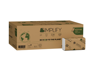 Paper hand towels in sheets Papernet, Simplify, Z Fold, H2, 2-ply, 200 sheets, 10 packs