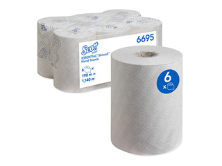 Paberrätikud Scott Essential Slimroll, 1-kihilised, 190m, 6 rulli