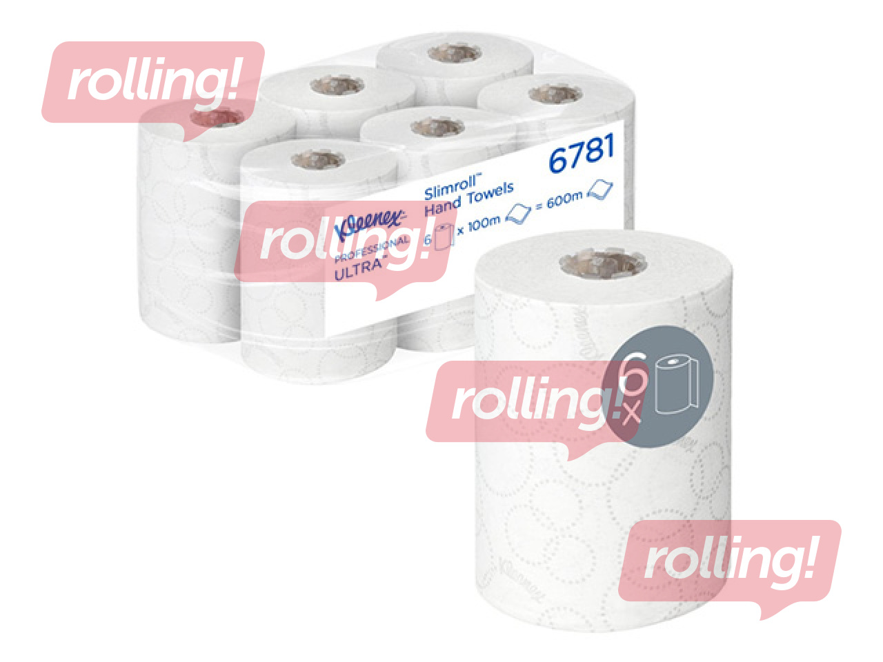 Paberrätikud Kleenex, Ultra Slimroll, 2-kihilised, 100m, 6 rulli