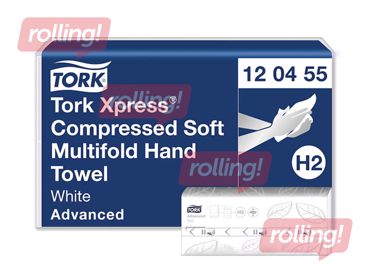 Бумажные полотенца Tork, Xpress, Multifold, H2, белые, 2 слоя, 240 листов, 12 пачек
