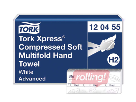 Paberrätikud Tork, Xpress, Multifold, H2, valged, 2-kihilised, 240 lehte, 12 pakki