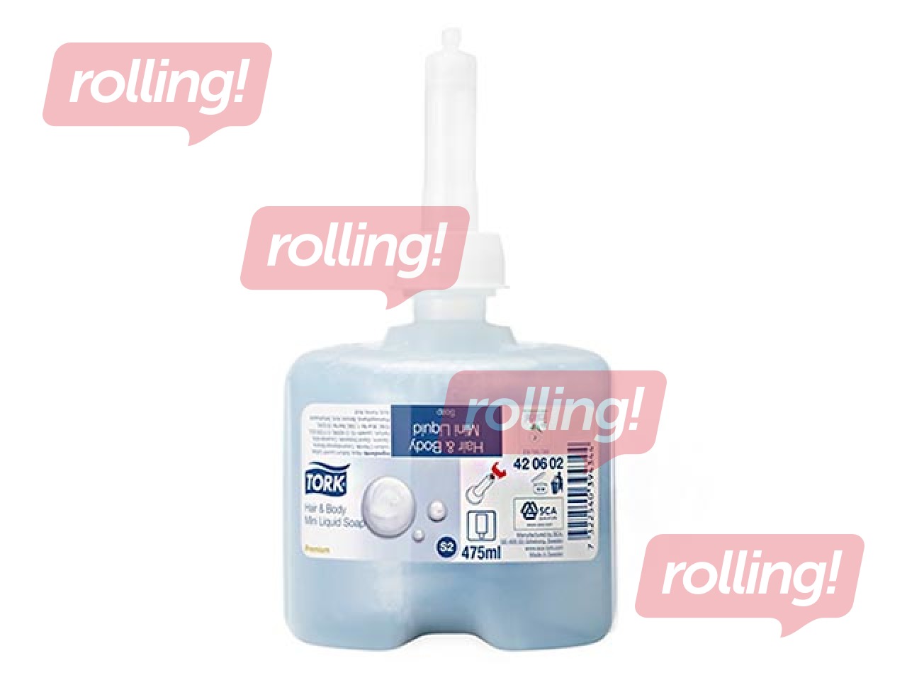 Vedelseep juustele ja kehale Tork Premium Mini Mild S2, helesinine, 475ml