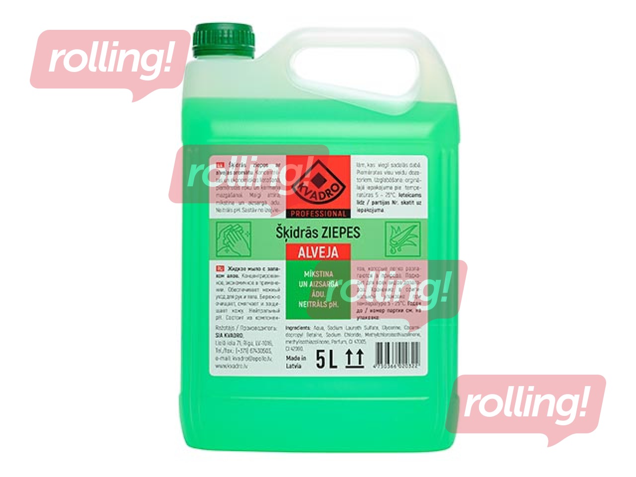 Aaloe aroomiga vedelseep, KVADRO, 5L