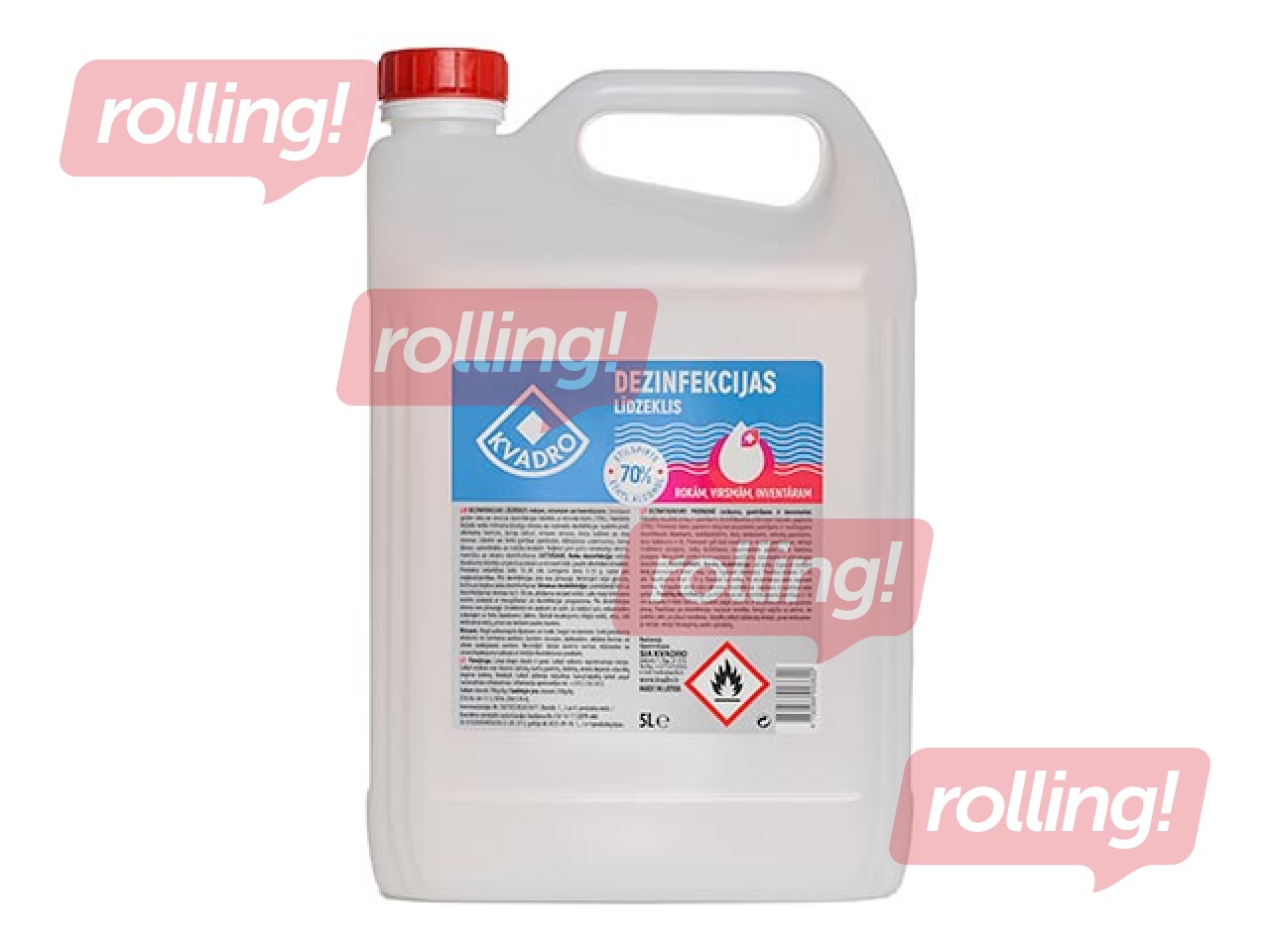 Dezinfekcijas līdzeklis Kvadro, rokām, virsmām un inventāram, 5l