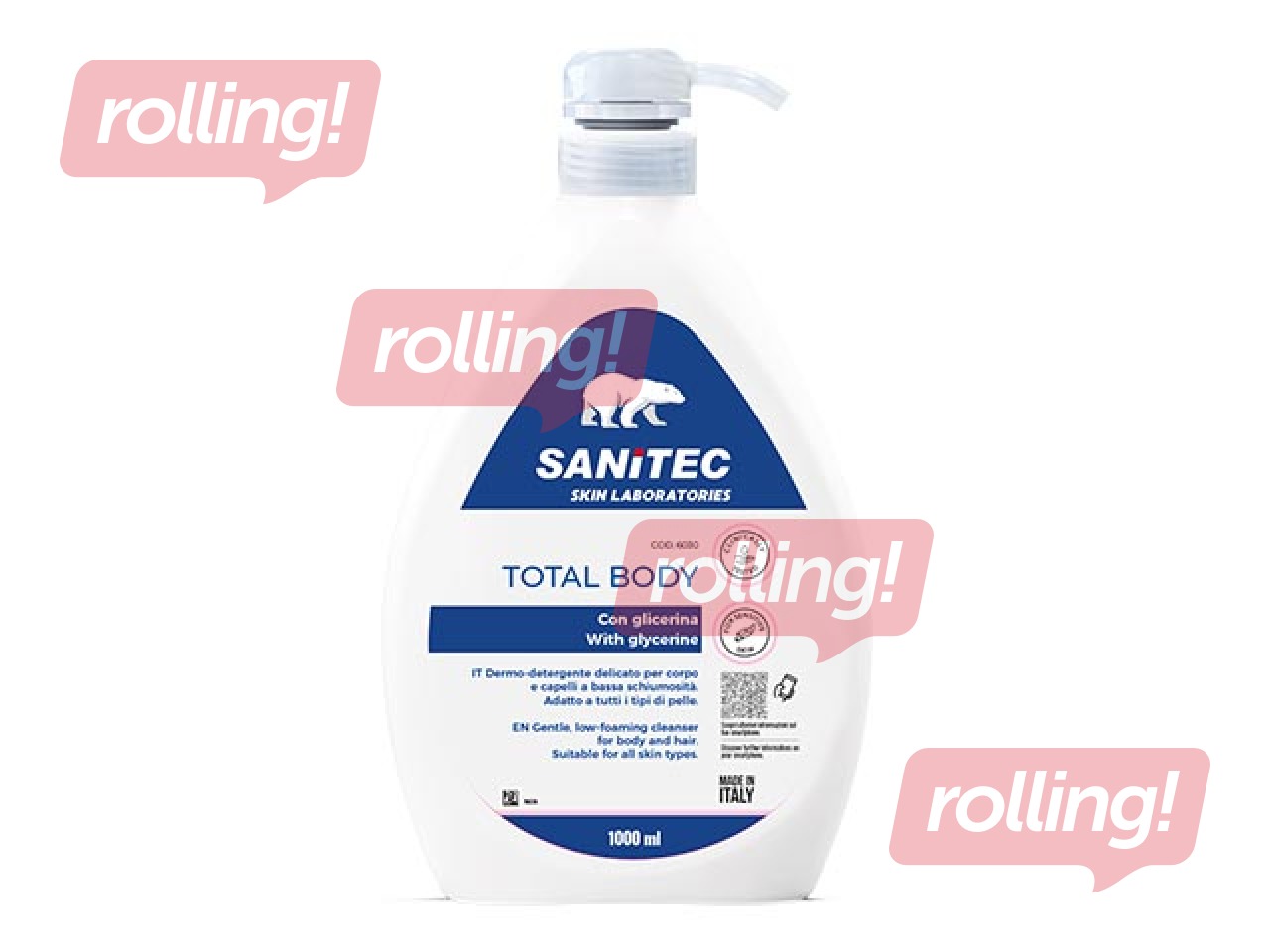 Dušigeel, šampoon, vedel käteseep Sanitec Total body, 1 l