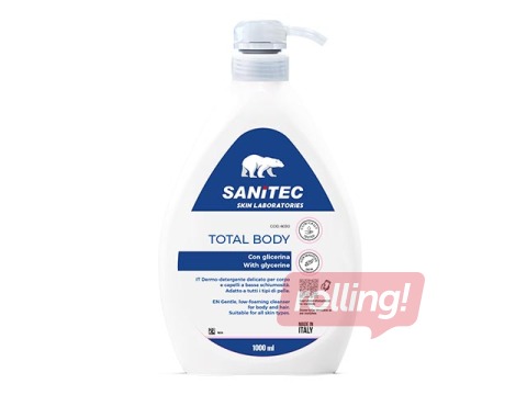 Гель для душа, шампунь, жидкое мыло для рук Sanitec Total body, 1л