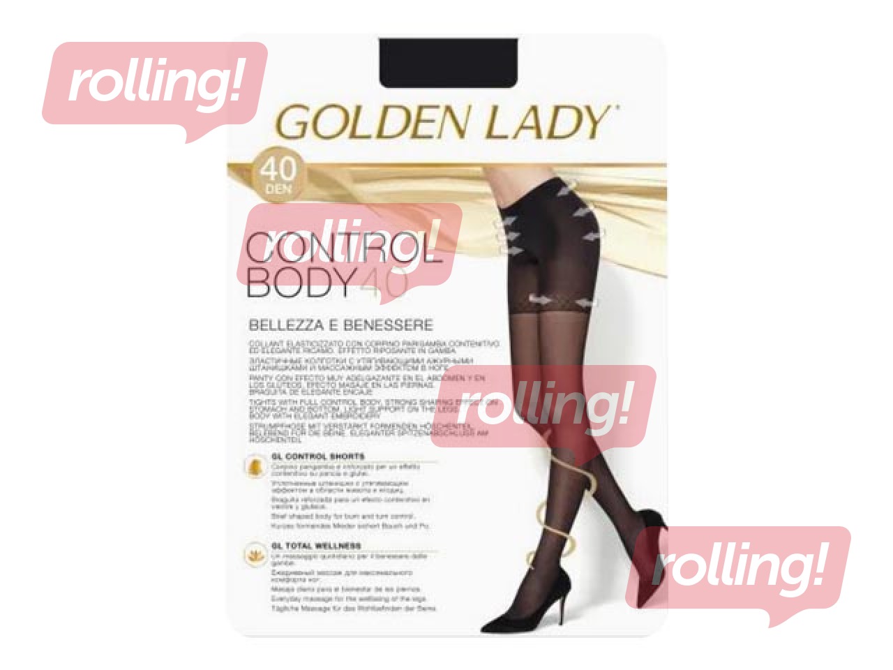 Sieviešu zeķubikses, Control Body, Golden Lady, 40 den, Nero, 3 izm.