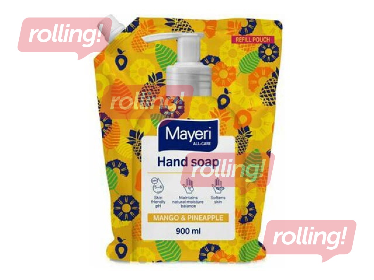 Жидкое мыло All-care, манго и ананас, сменная упаковка, Mayeri, 900 мл