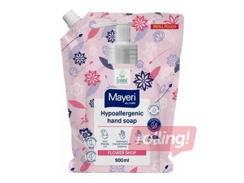 Liquid soap All-care, Flower shop, hypoallergenic, refill pack, Mayeri, 900 ml