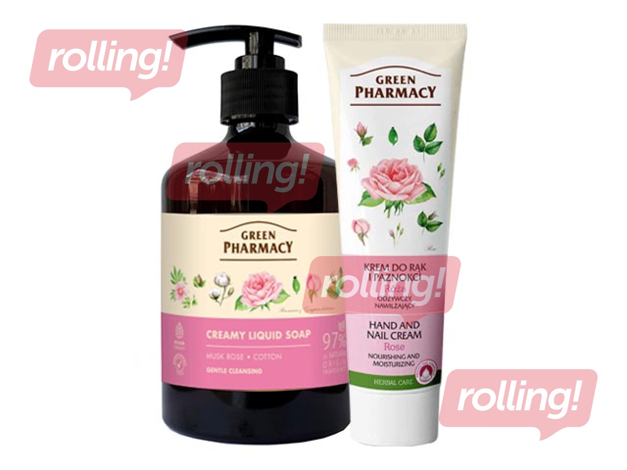 Kingikomplekt Green Pharmacy, muskusroosi ja puuvillaga