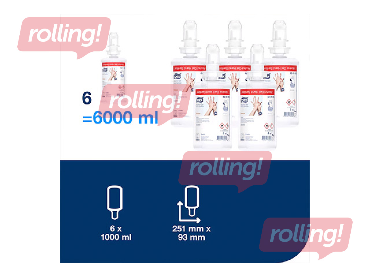 Geelne alkoholi baasil desinfitseerimisvahend Tork, S4, 1l