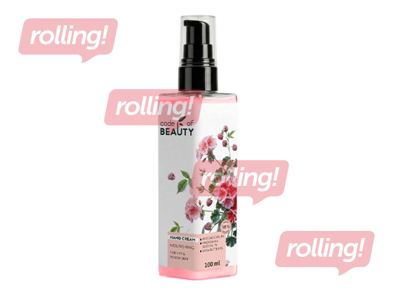 Kätekreem Code of Beauty, toitev, geraanium ja vaarikas, 100ml