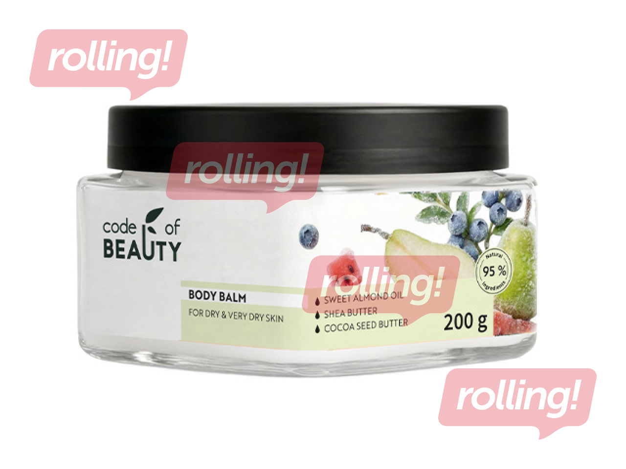 Kehakreem Code of Beauty, toitev, pirn, mustikas ja arbuus, 200ml