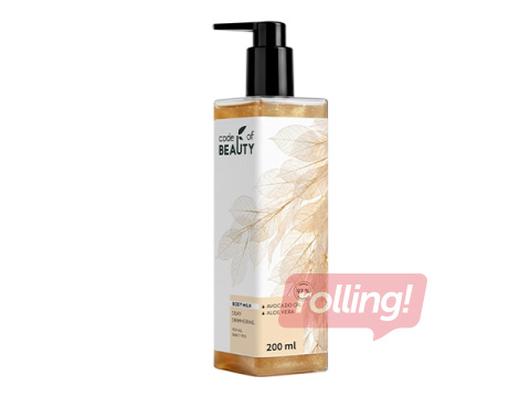 Ķermeņa pieniņš Code of Beauty, ar mirdzumu, Sweet Tonka, 200ml