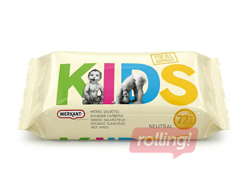 Niisked salvrätikud Merkant, KIDS, 72tk.
