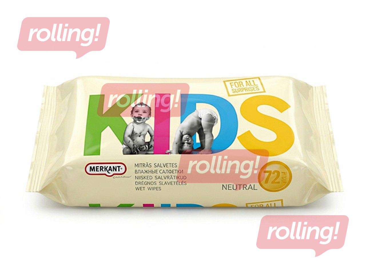 Niisked salvrätikud Merkant, KIDS, 72tk.