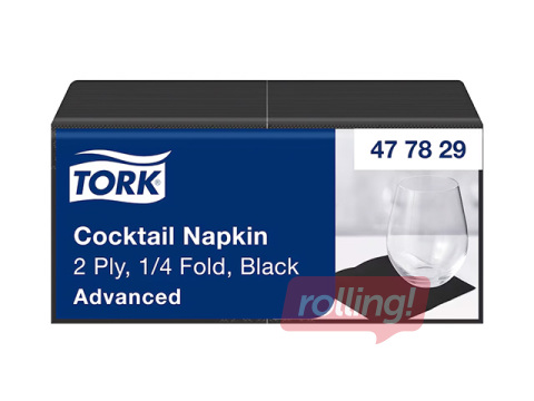 Salvrätikud Tork, 2-kihilised, mustad, 24x24cm, 200 tk