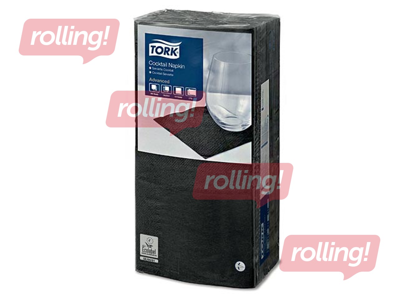 Salvrätikud Tork 24x24 cm, 200 tk, 2 kihti, must