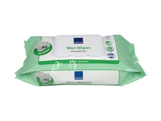 Niisked salvrätikud isiklikuks hügieeniks aloe Abenaga, korgiga, 18 x 20 cm, 80 tk.