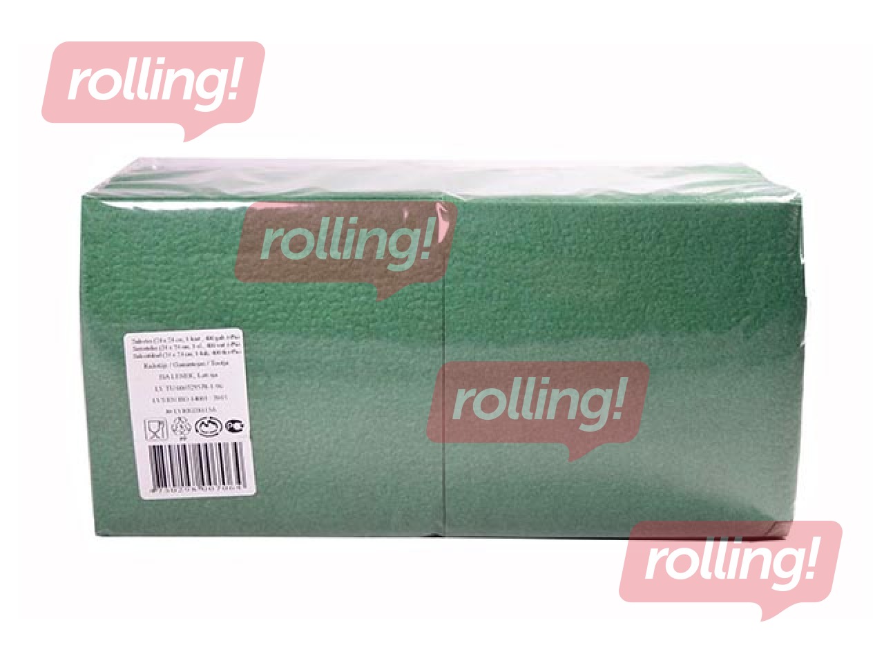 Salvrätikud Lenek, 24 x 24 cm, 400 tk, 1-kihiline, roheline