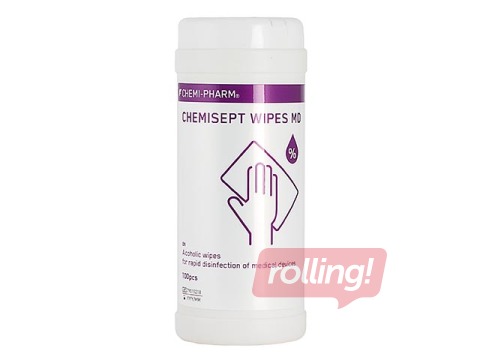 Влажные дезинфицирующие салфетки Chemisept Wipes MD N100, 100 шт.